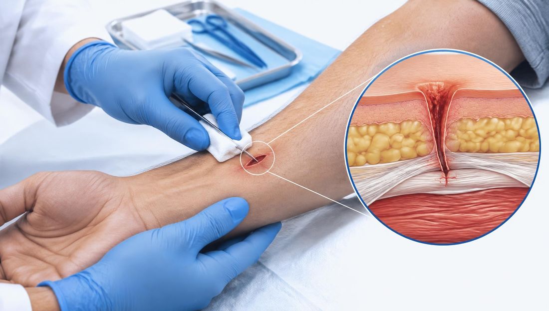 Klinička ilustracija procjene akutne rane prema mehanizmu nastanka, dubini i očuvanoj funkciji ozlijeđenoga uda.